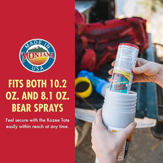 Counter Assault Kozee-Tote Bear Spray Carrier - Fits 8.1 oz & 10.2 oz Bear Deterrent Canisters - Made in the USA