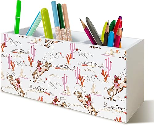 Miniatura 9 de Soporte para bolígrafo de decoración de oficina occidental para escritorio, organizador de lápices de madera occidental retro para accesorios de