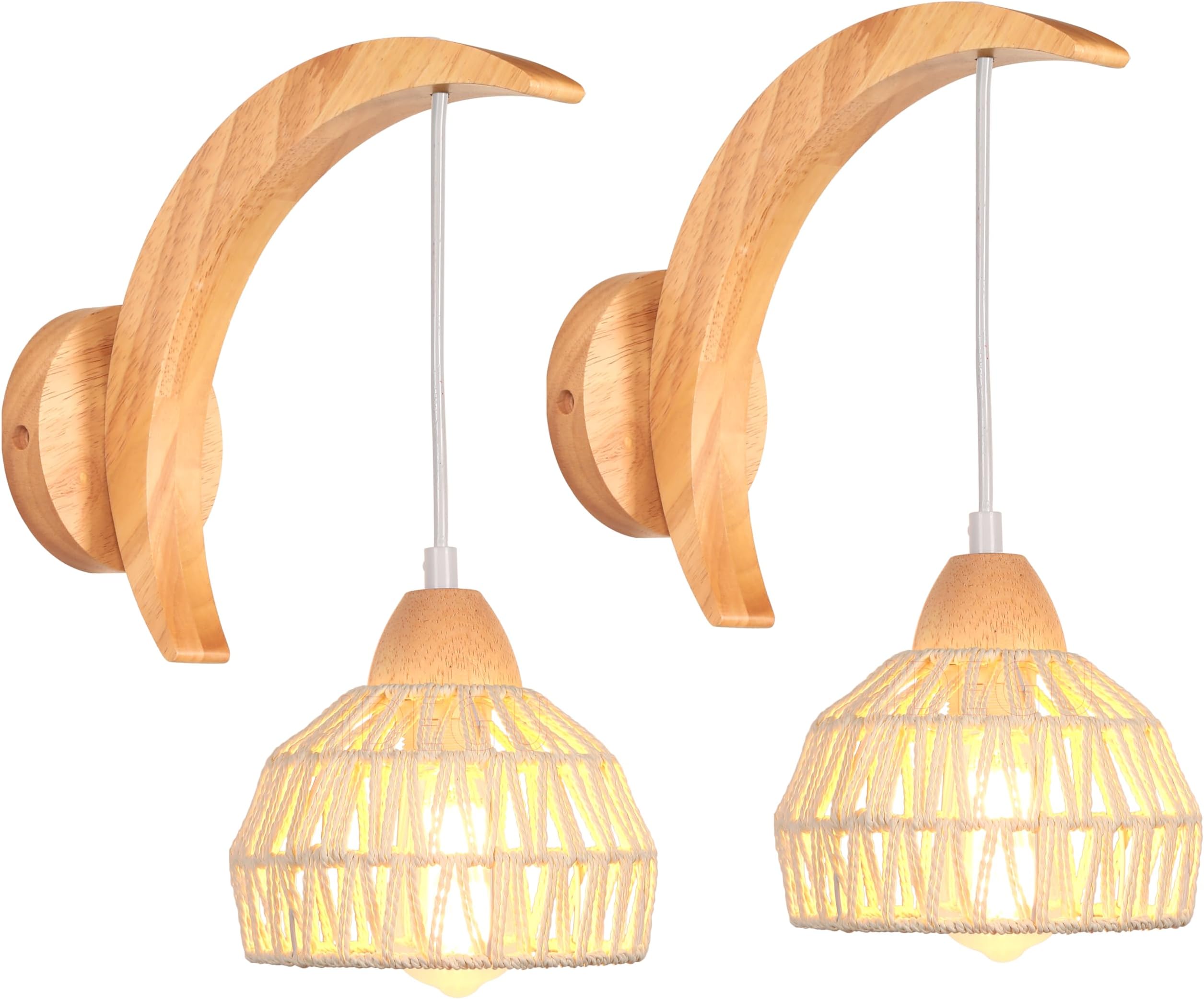 Liyabber Applique Murale Intérieur Bois Vintage Lampe Murale avec Prise