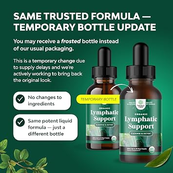 Organic Lymphatic Drainage Drops - Organic Cleavers & Echinacea - 2 Fl Oz