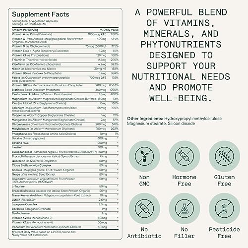 Miniatura 6 de Adapt Naturals - Paquete de salud intestinal e inmune - Biome Protect 4 en 1 prebióticos, probióticos, suplemento postbiótico y multivitamínico