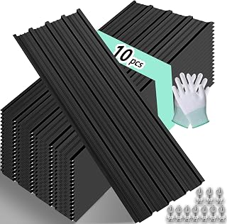ProductSet Black Corrugated Galvanized Metal Roofing Panels - 10 Pack Waterproof Siding for Sheds, Garages, Chicken Coops, Patios