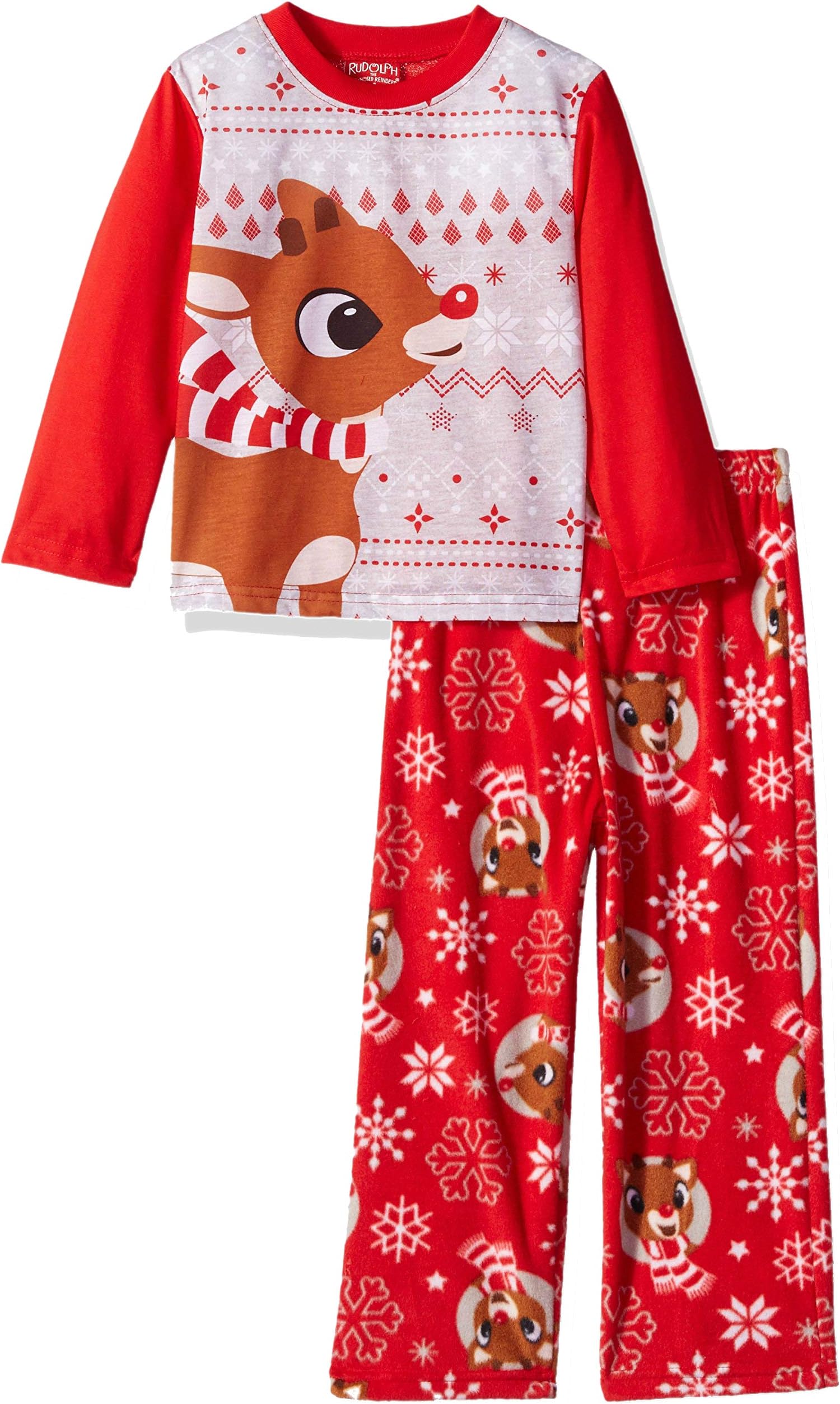 Rudolph the Red Nosed Reindeer Christmas Holiday Family Sleepwear Pajamas (4, Kid Rudolph)