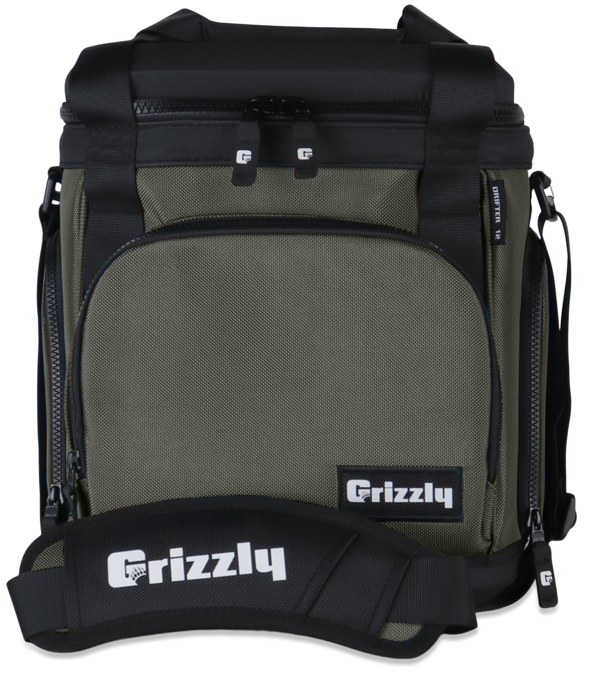 Grizzly Drifter 12 Lunchbox |12 qt Flip-Top Soft Top Cooler Bag | Ice Chest for Beach Boat Camping Car Fishing Golf Hiking Hunting Lunch Picnic | Lightweight Portable Insulated Waterproof