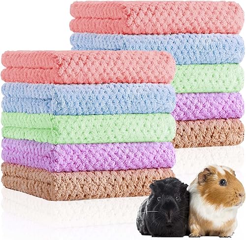 Reginary Mantas de conejillo de indias, 10 piezas de forro polar de hámster, ropa de cama suave de vellón coral de secado rápido para mascotas para