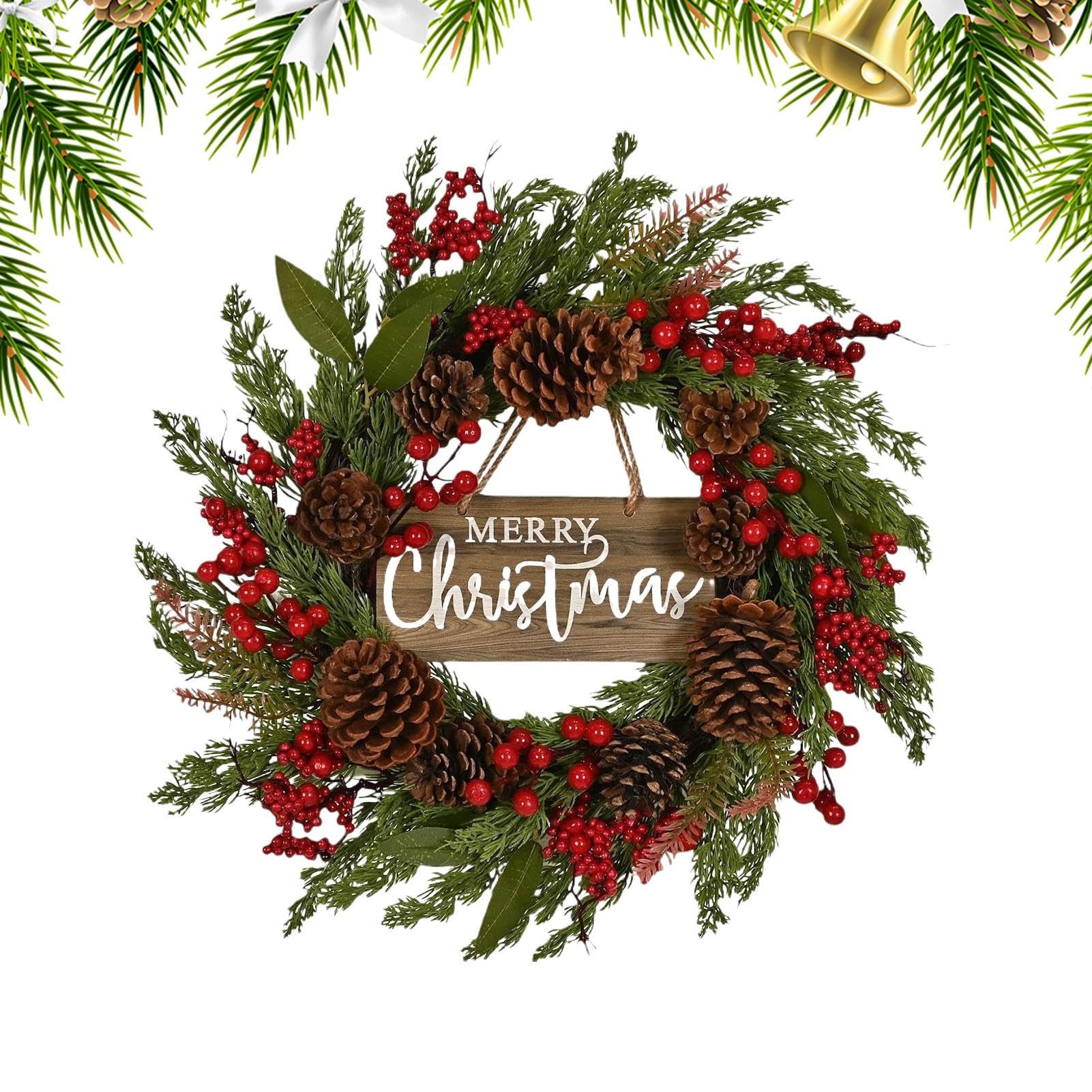 Künstlicher Weihnachtskranz für den Innenbereich, 50 cm