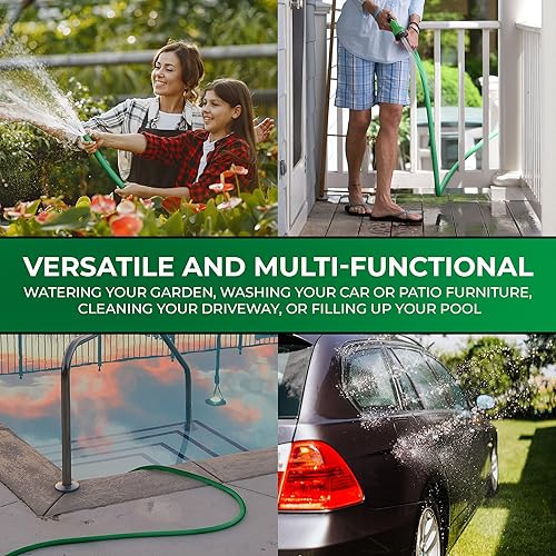 Miniatura 6 de LightHose Manguera de jardín, manguera de jardín no expandible, manguera súper ligera, sin estallido, conectores de latón macizo de 34 de pulgada,