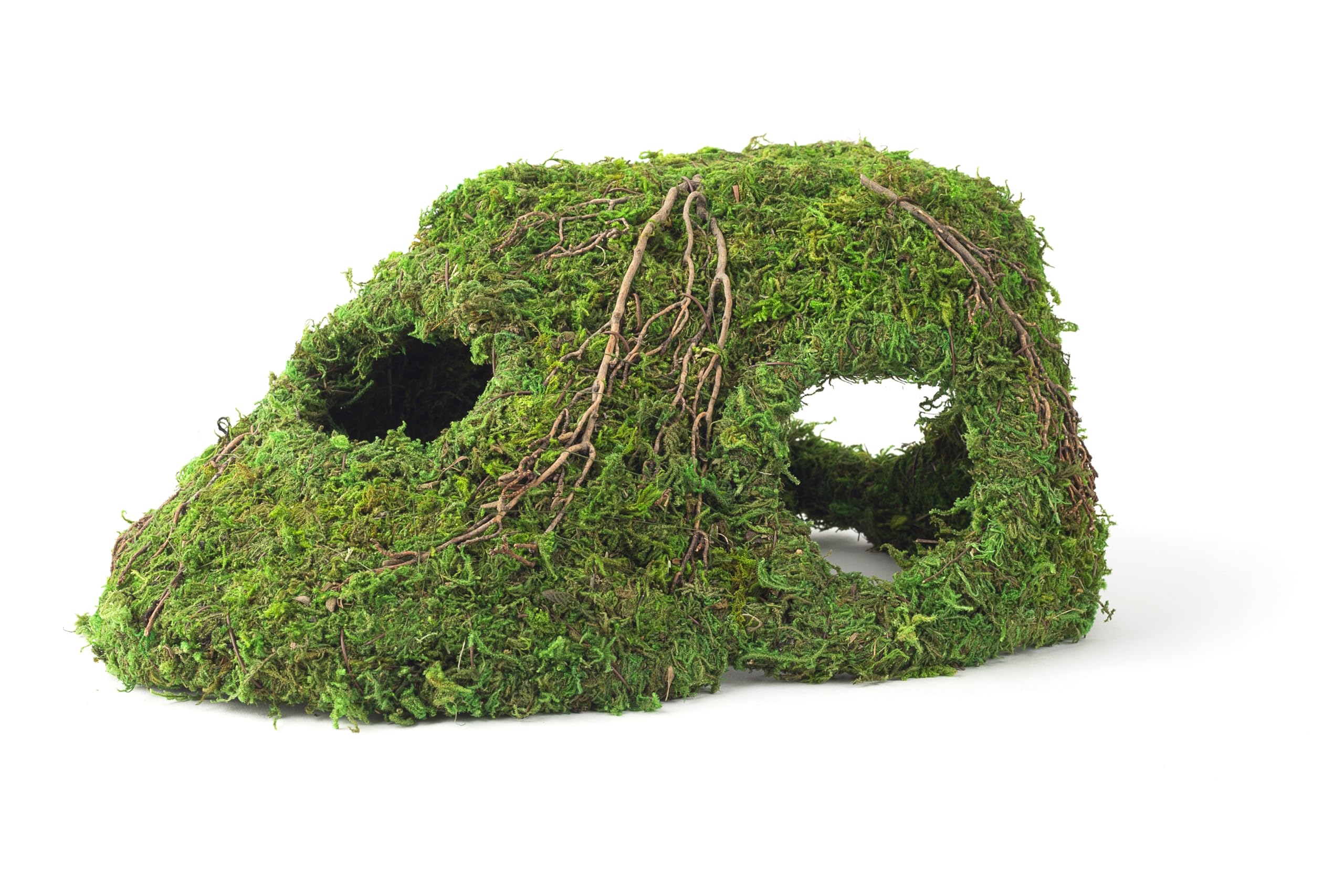 Gal&aacute;pagos (05370) Mossy Sapa Corner Hide - The Perfect Reptile Hide for Security and Comfort - A Natural and Secure Hide for Reptiles, Amphibians, and Invertebrates, L10” x W5.5” x H4.5”