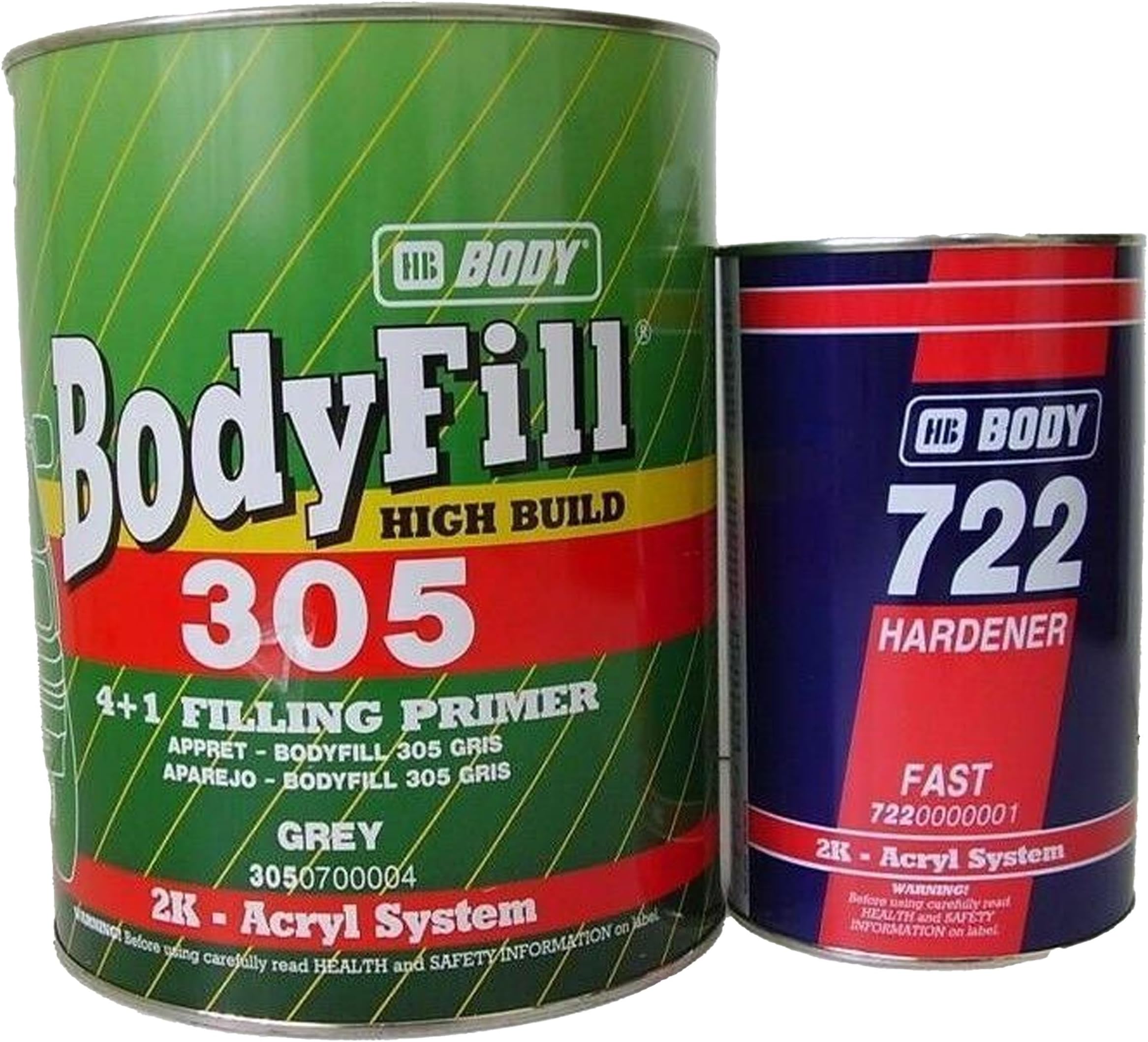4L Grey 2k Primer Filler & 1L Activator 4:1 Kit Excellent High Build Quick Drying & Easy To Sand