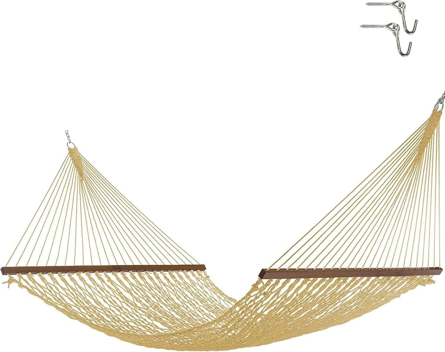 Nags Head Hammocks NH15CHB Admiral Coastal Blue Duracord Rope Hammock with Free Extension Chains & Tree Hooks, Handcrafted in The USA, Accommodates 2 People, 450 LB Weight Capacity, 13 ft. x 65 in.