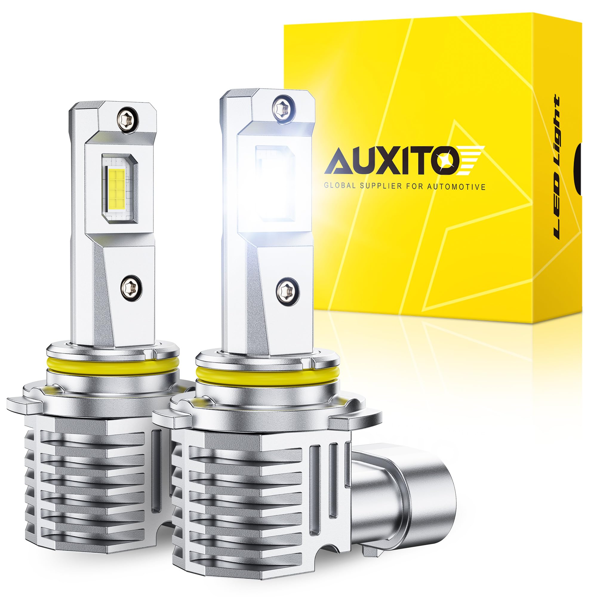 AUXITO H10 9145 LED Fog Light Bulbs, 6500K Ultra White 1000% Increased Brightness, Precision 1:1 Mini Design, Simple Plug Play Installation, Stable Illumination, 99% Vehicles Supported, Pack of 2