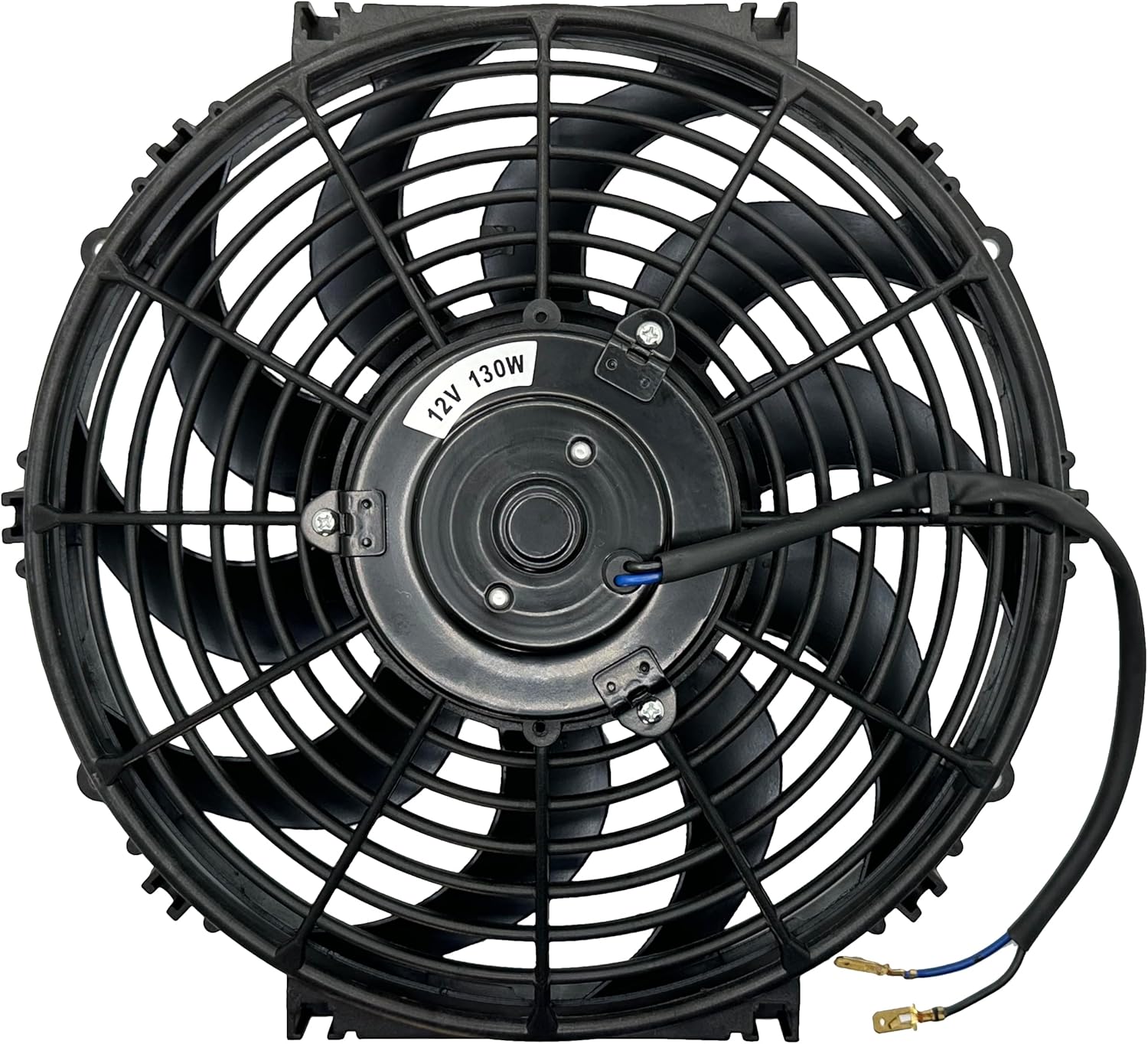 Upgraded 130 Watt Motor 12-13 Inch Electric Automotive 12 Volt Engine Radiator Cooling Fan Reversible Air Flow Highest CFM