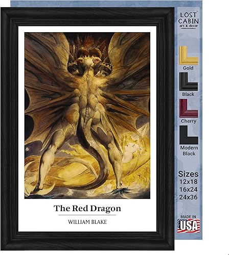 Miniatura 36 de Guillermo Blake Lost Cabin Nabucodonosor | Impresión en marco plano negro | Reproducción de pinturas de obras de arte finas | Póster decorativo