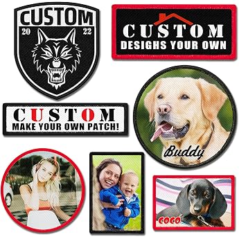 Customizable Personalized Morale Patch - Add Your Photo Logo Text - Hook and Loop Fastening/Sew-on/Iron-on Rectangle 3 x 2 Pack of 2