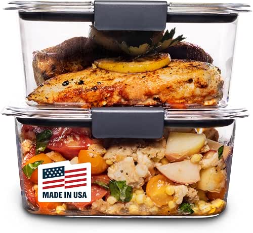 Rubbermaid Brilliance BPA-Free Food Storage Containers, Medium Deep, 4.7 Cup,