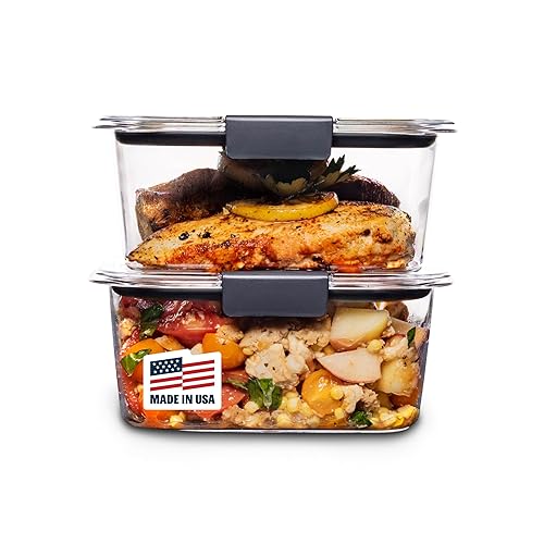 Rubbermaid Brilliance BPA-Free Food Storage Containers, Medium Deep, 4.7 Cup,