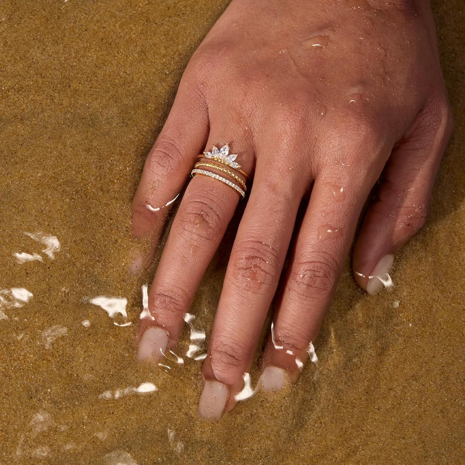 STORYJEWELLERY Marquise Ring, Stackable Rings for Women, Cocktail Rings for Women, Art Deco Statement Ring, Gifts for Her - Image 5