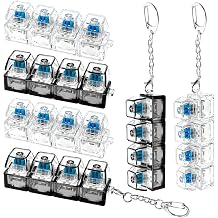 6 Pack Keyboard Fidget Toy, Keyboard Fidget Keychain 4-in-1 Keyboard Fidget, Button Stress Relief Fidget Gifts to Help Focus and Relieve StressClear Black