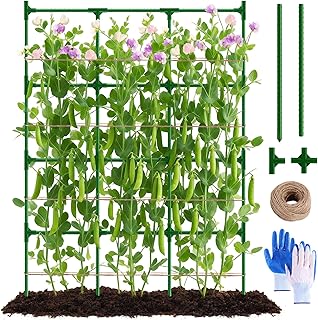 Pea Trellis, Trellis for Peas, 47" L x 65" H Tall Expandable Pea Trelli for Raised Bed Garden, Sturdy Garden Trelli for Beans, Peas & Other Climbing Vegetables