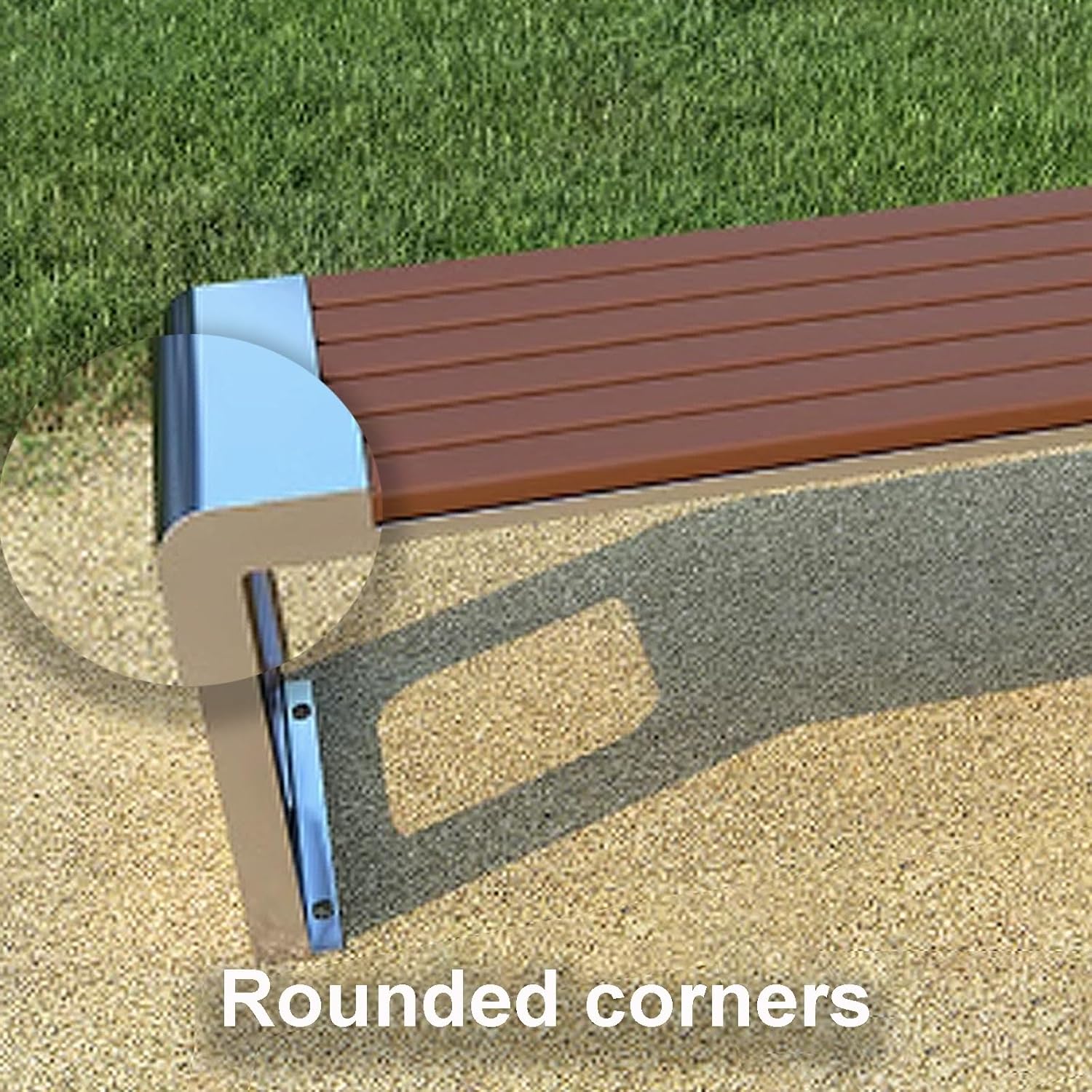 Garden Bench, Park Bench, Patio Bench, Outdoor Lounge Furniture Couch, Porch Bench Stainless Steel + Plastic Wood for Deck, Entryway, Backyard(Dark Brown)