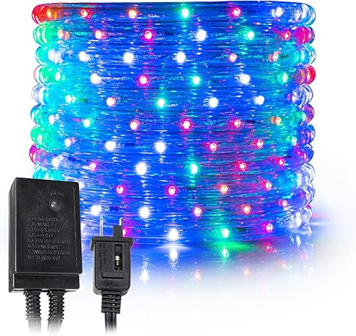 West Ivory Cuerda de luces LED de 10 pies con 8 modos de desvanecimiento parpadeante, resistente al agua, flexible, conectable tubo de PVC