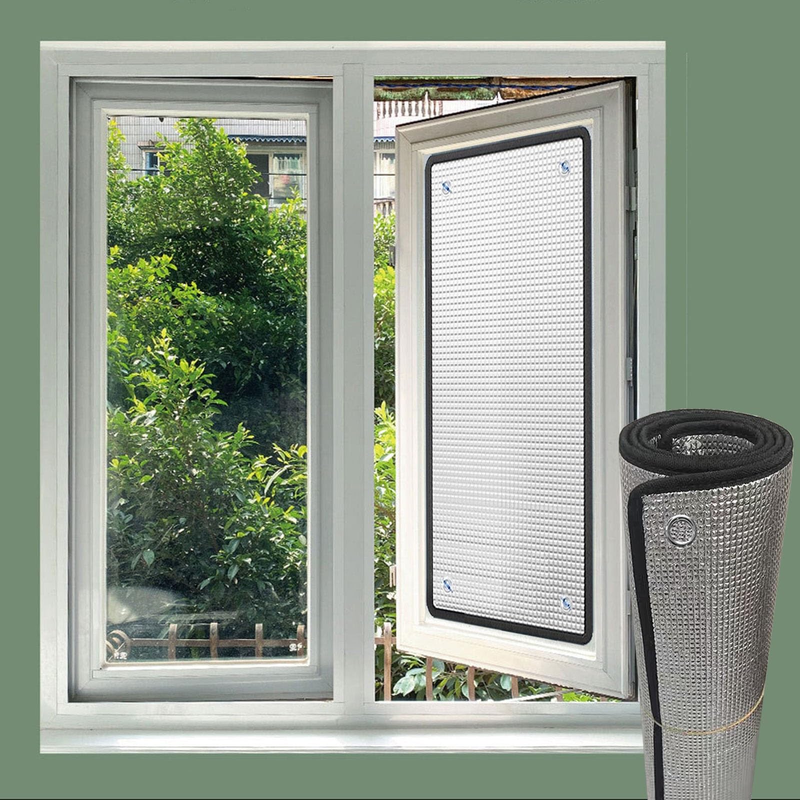 Sun Protection Reflective Window Film,Aluminium Insulation Window Film,Blackout Window Films,Heat Control Privacy Protection Window Tint,Window Thermal Insulation Film 9mm