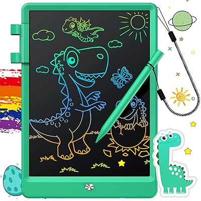 FLUESTON LCD Writing Tablet, Doodle Board Toys Gifts for 3-8 Year Old Girls Boys, 10 Inch Colorful Electronic Board Drawing Pad for Kids, Christmas Gifts for Toddler Educational Learning Travel, Blue