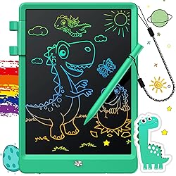 FLUESTON LCD Writing Tablet, Doodle Board Toys Gifts for 3-8 Year Old Girls Boys, 10 Inch Colorful Electronic Board Drawing Pad for Kids, Gifts for Toddler Educational Learning Travel Birthday, Green