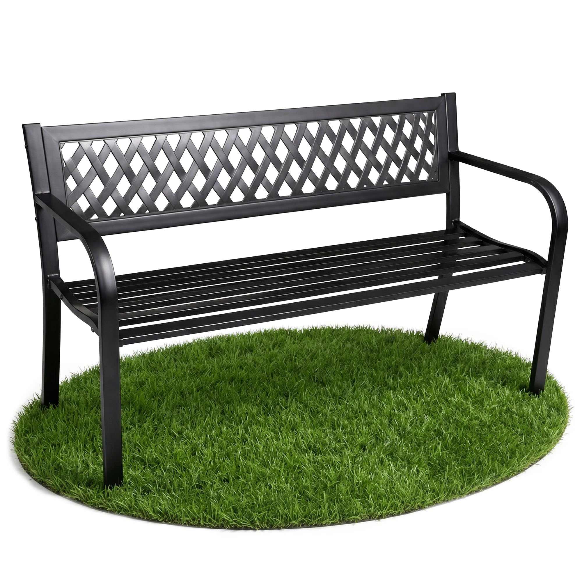 AKORD Panchina da Giardino KALIA in Acciaio 122 cm Nero
