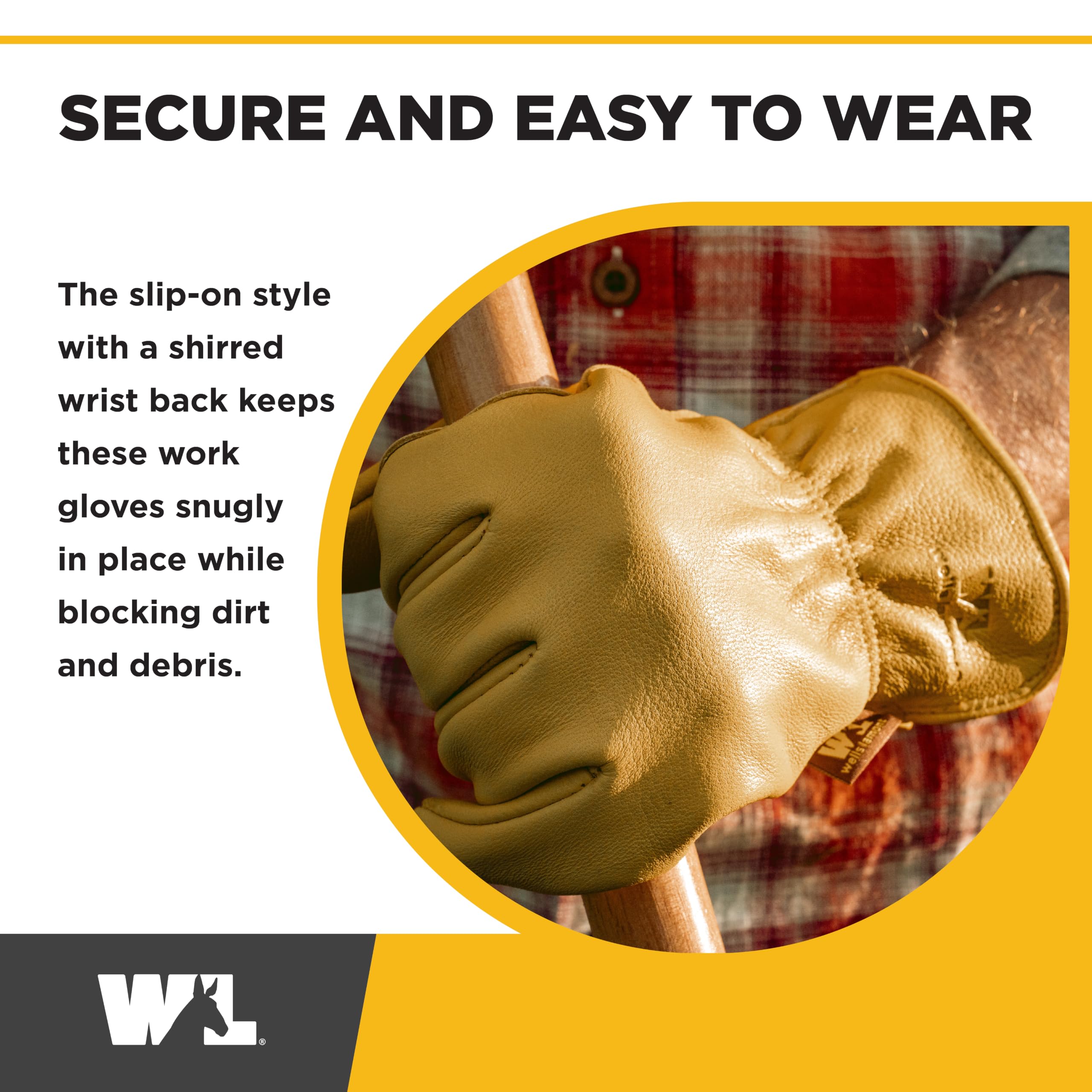 Wells Lamont Grain Ciervo Guantes de trabajo con pulgar Keystone y doble Shirred muñeca, 962XL