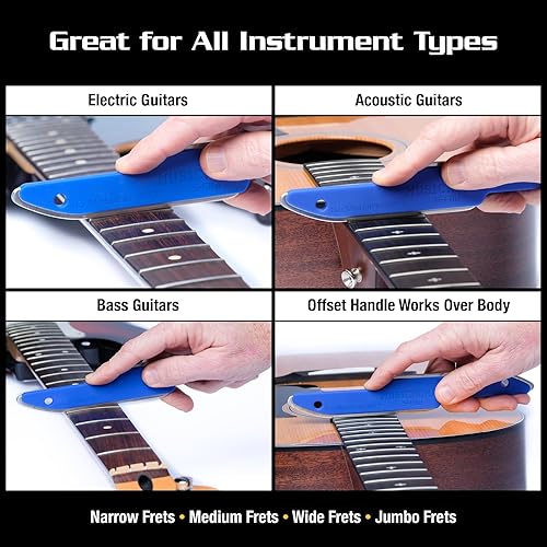 Miniatura 4 de MusicNomad MN850 - Lima de coronación de trastes de guitarra con revestimiento de diamante, zona segura y herramienta de luthier (lima S)