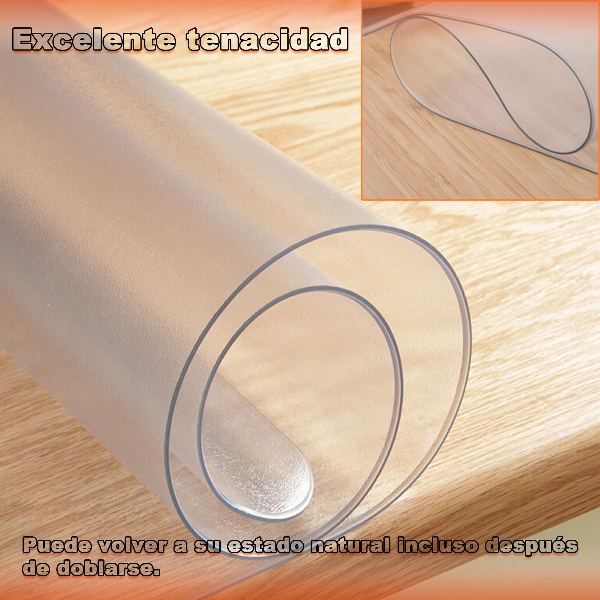 96cm Mantel Transparente Redondo 65°- Borde Biselado丨Protección de la Piel丨Protector Mesa Transparente Esmerilado se Puede Reutilizar Mantel Hule para Barra de Bar/Mesa de Cerveza, Esmerilado 1mm
