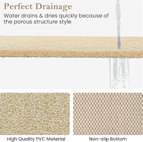 Miniatura 8 de Tapete de ducha antideslizante, 24 x 16 pulgadas, tapete suave con drenaje, tapete de baño de lufa de PVC (sin ftalatos) para bañera y baño, secado