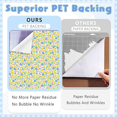 Miniatura 4 de Vinilo permanente de cuadros primaverales, 12 hojas de 12 x 10 pulgadas, vinilo adhesivo permanente pastel para tazas, vinilo autoadhesivo