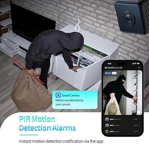 Miniatura 5 de Mini cámara de seguridad inalámbrica para el hogar, cámara HD para interiores, pequeña cámara inteligente WiFi House Cámaras portátiles Tiny House