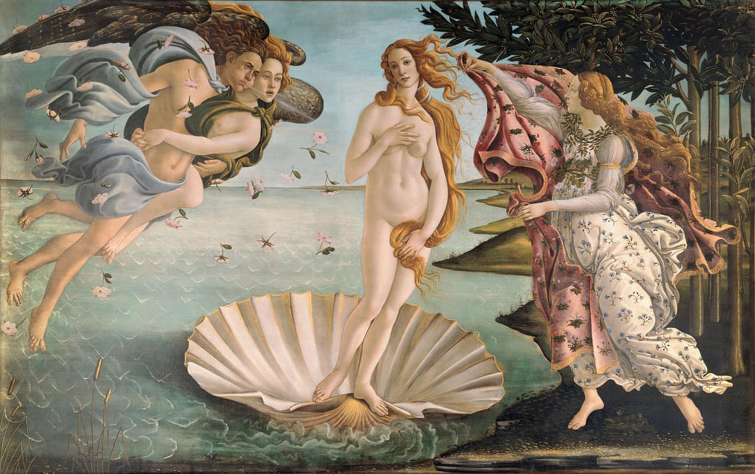 POSTERIIk Vintage Classic Picture Landscape Artwork The birth of venus by Sandro Botticelli Portrait Canvas Painting for Office Home Decor 60x90cm