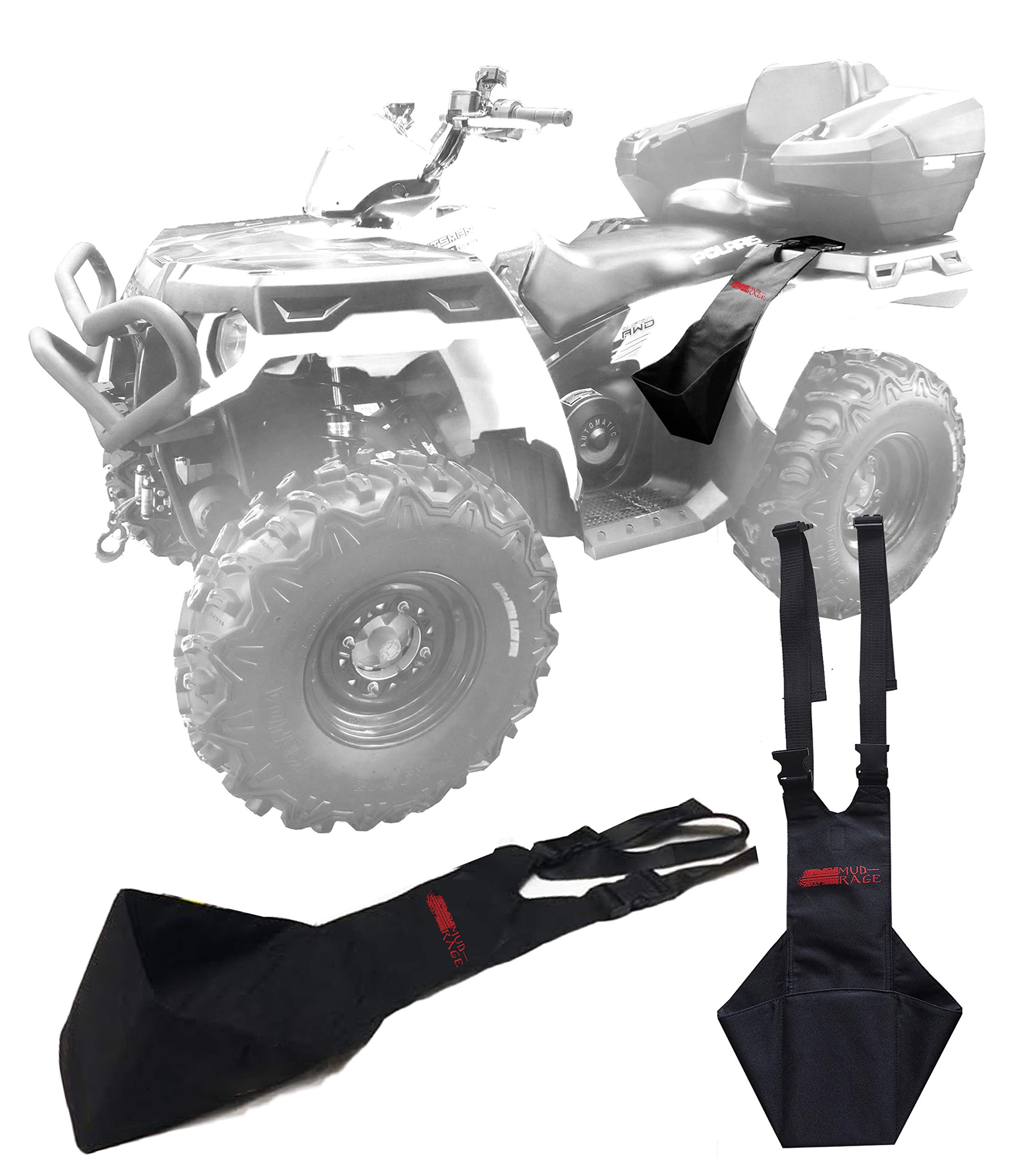 MUD RAGE 2pc ATV Rear Passenger Foot Pegs Universal Adjustable Foldable Made with Kevlar ATV Foot Rests Heavy Duty