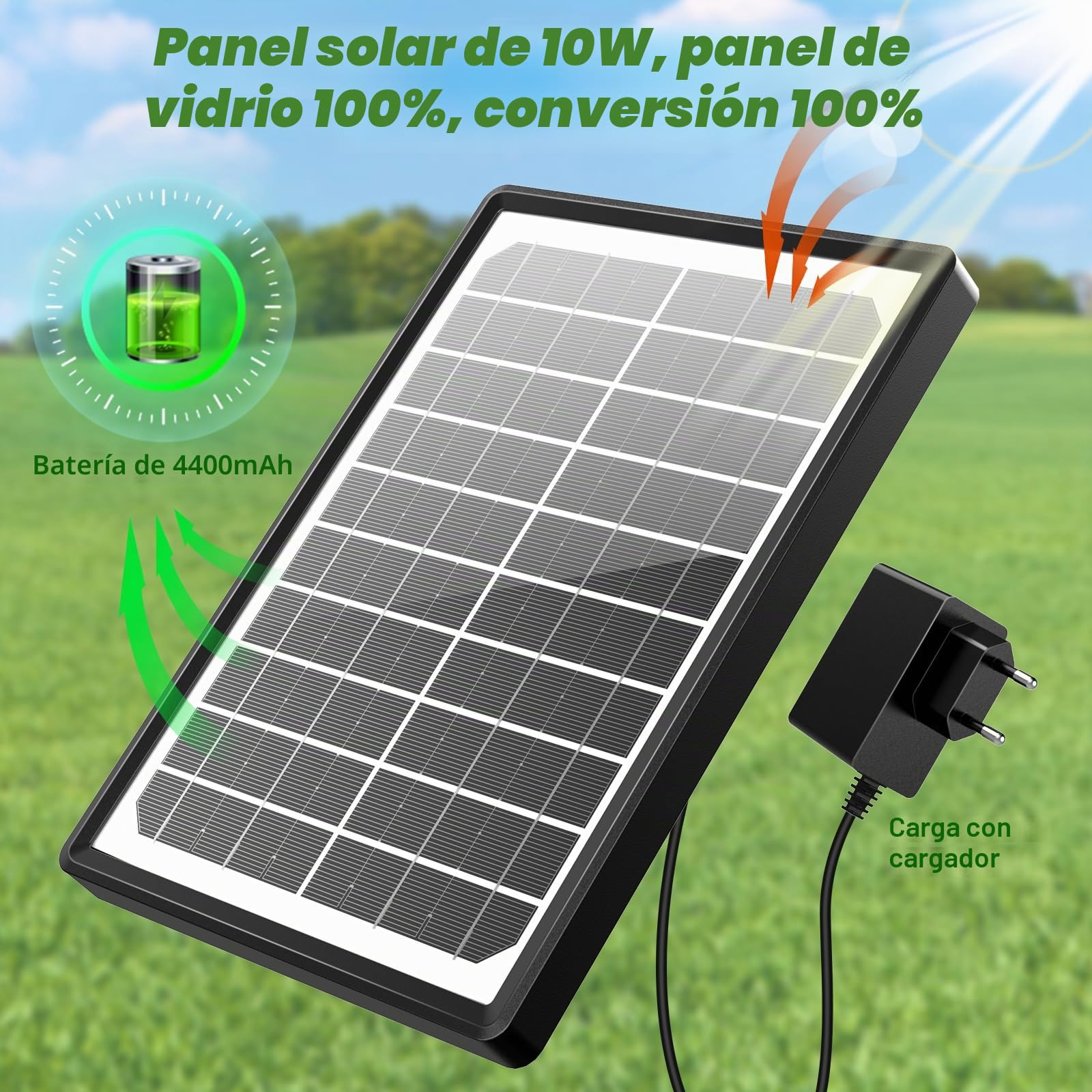 10W LED Fuente Solar Multicolor, Bomba de Agua Solar 3000mAh Batería | Bomba de Estanque Solar DIY con 21 Efectos, Bomba de Agua Solar para Jardín, Circulación de Agua, Piscina