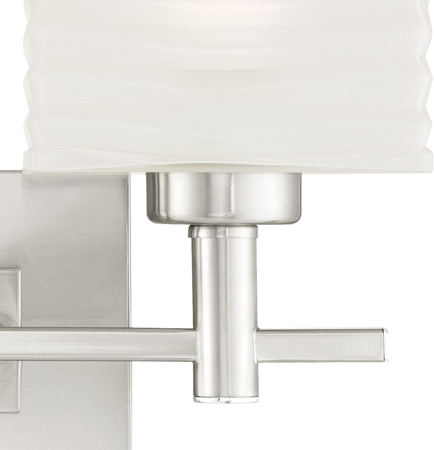 Crеаtіvе Prоduсt Westinghouse Lighting White 6303900 Alexander Two-Light Indoor Wall Fixture, Brushed Nickel Finish with Rippled Glazed Glass