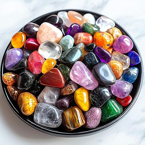 Polished Mixed Crystal Chips Set, 0.4 inches, 128 Pcs for Healing, Meditation, and Decor