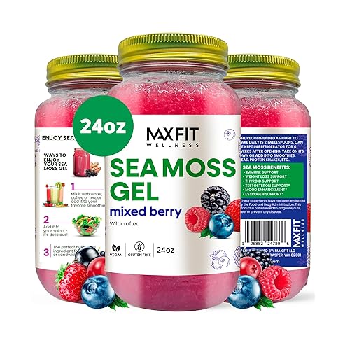 Miniatura 17 de Gel de musgo marino con vitaminas de saúco, 24 onzas, gel de musgo marino de oro silvestre de Santa Lucía, 92 vitaminas y minerales, puro crudo