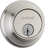 Kwikset 816 Key Control Deadbolt Satin Nickel, SmartKey Rekeyable Pick-Resistant Single Cylinder Lock with Microban