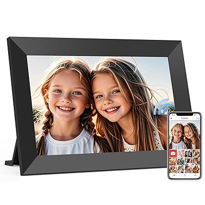 Frameo 10.1 Inch WiFi Digital Picture Frame, Smart Cloud Electronic Photo Frame with HD IPS Touch Screen Slideshow 32GB Memory Auto-Rotate Wall Mount, Share Photos/Videos from Phone by Frameo App