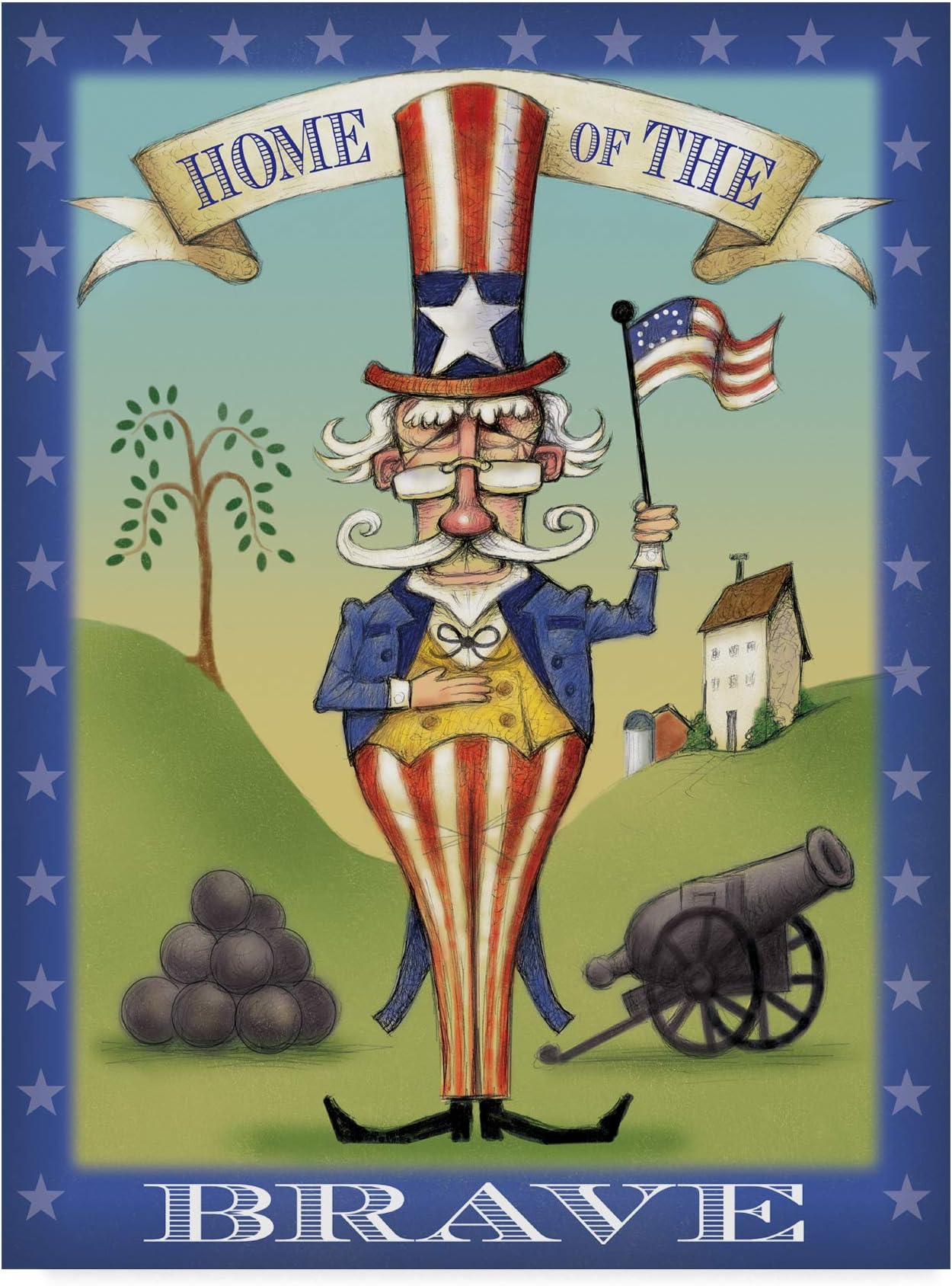 Trademark Fine Art Uncle Sam Portrait by Margaret Wilson, 14x19-Inch