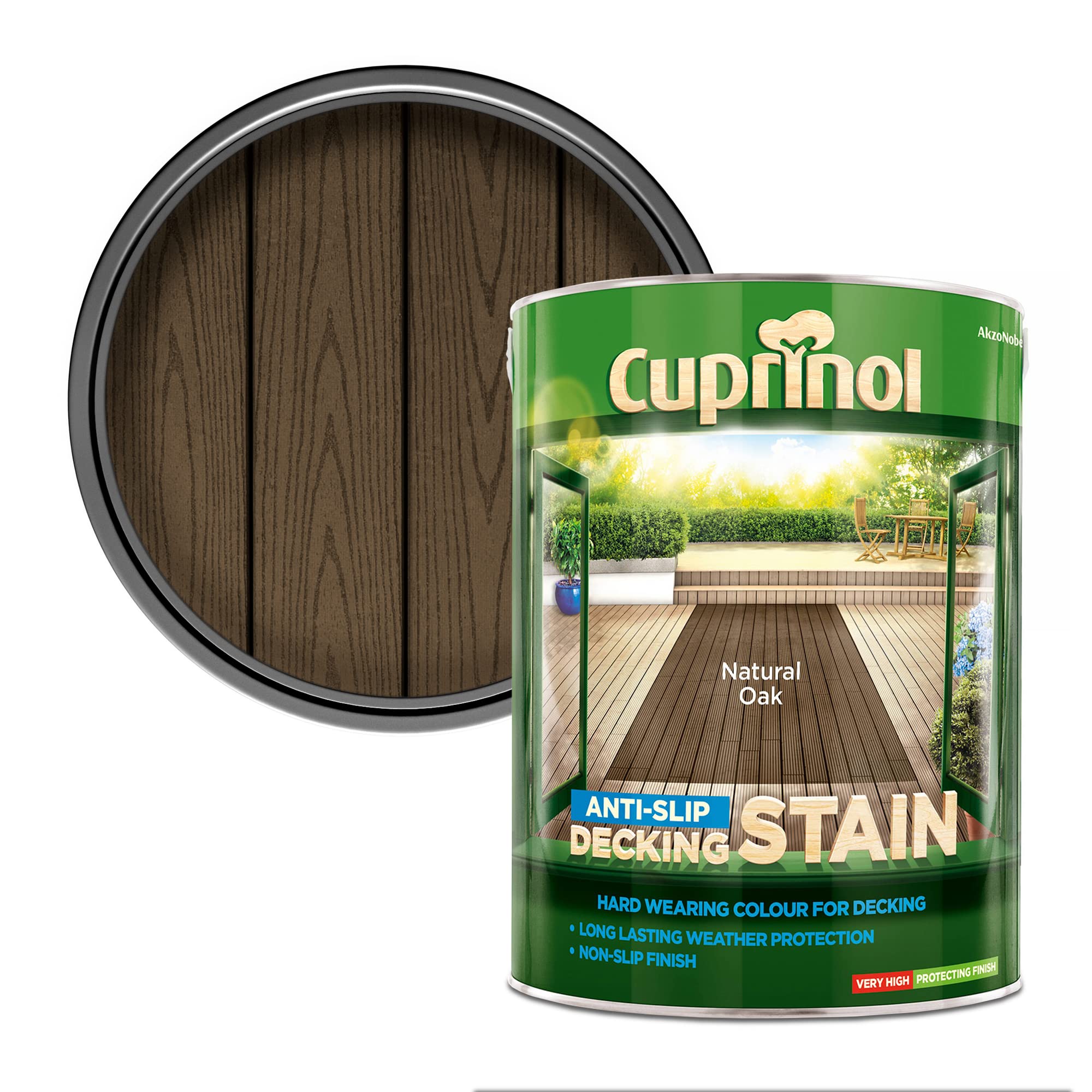 Cuprinol Natural Oak 5122409 Anti-Slip Decking Stain Exterior Woodcare,