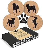 Vista 8 de Portavasos de corcho para amantes del pastor alemán, juego de 4 con parte inferior protectora, decoración de perro para bebidas, gran idea de regalo