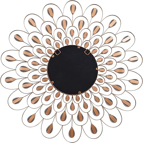 Miniatura 7 de Empire Art Direct Espejo de pared redondo con marco de metal dorado, rodeado de muchos espejos acrílicos más pequeños, tocador, espejo Bethroom