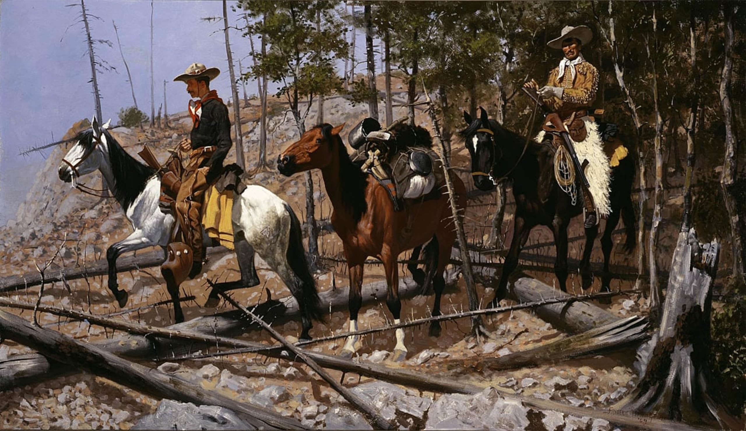 ARTXLXXBN Famous Painting Art Wall Decor Abstract Art Picture Prospecting for Animal Range by Frederic Remington Animal Pictures for Home Decor 60x90cm