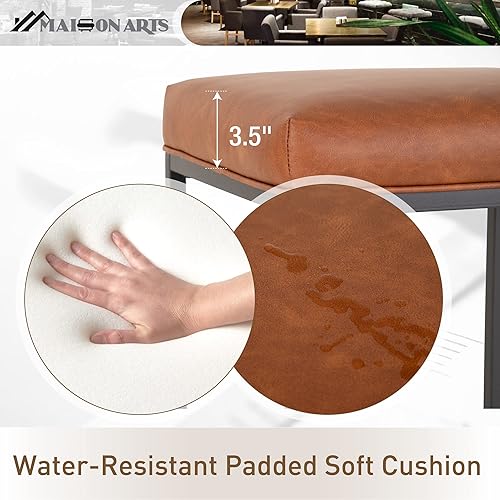 Miniatura 5 de MAISON ARTS Taburete de bar de altura de mostrador para encimera de cocina, taburete industrial sin espalda de 24 pulgadas, taburete de bar tapizado