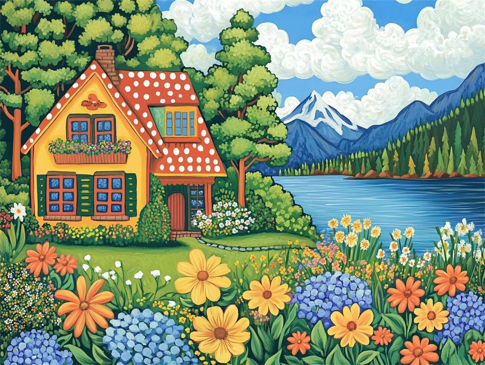 Malen Nach Zahlen Erwachsene Baum Malen Nach Zahlen Blume Paint by Numbers, DIY Handgemalt Ölgemälde Leinwand Set für Kinder Anfänger, Deko Wohnzimmer,Geschenke für Frauen 80x100cm (Ohne Rahmen) Q-691